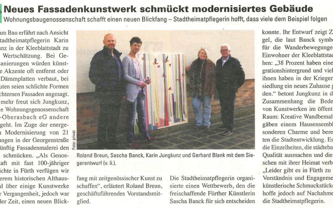 Neues Fassadenkunstwerk schmückt modernisiertes Gebäude …
