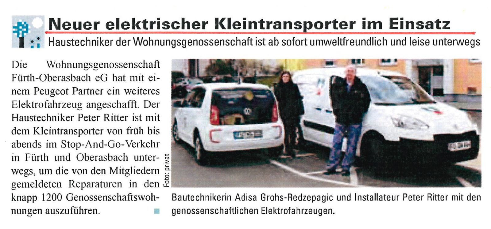 Neuer elektrischer Kleintransporter im Einsatz …