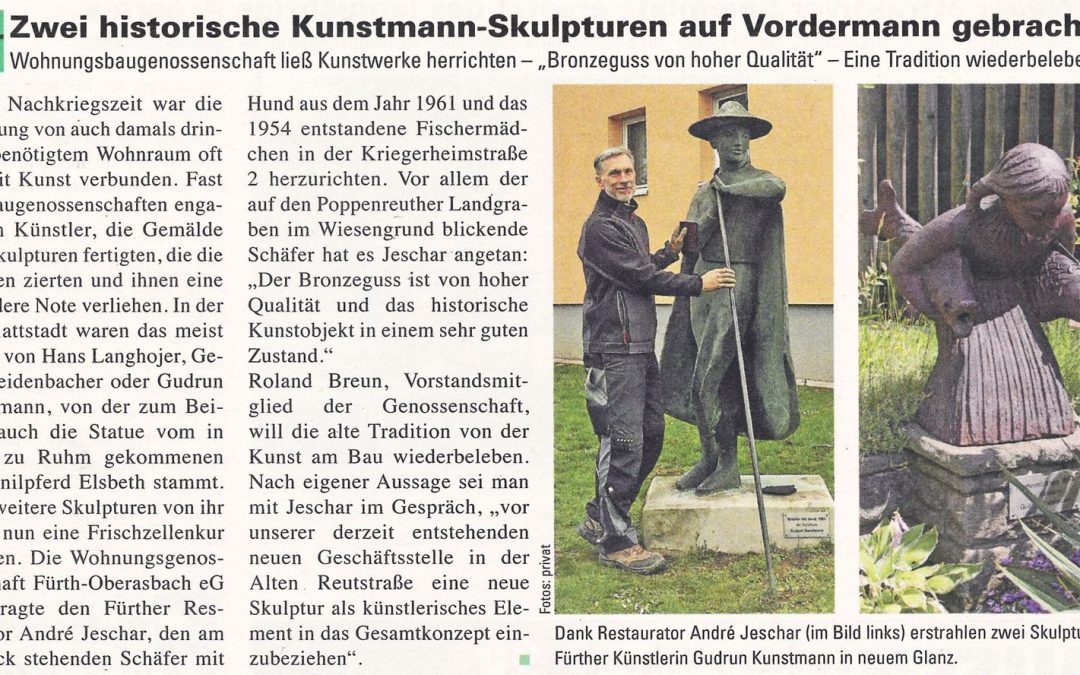 Zwei historische Kunstmann-Skulpturen auf Vordermann gebracht …