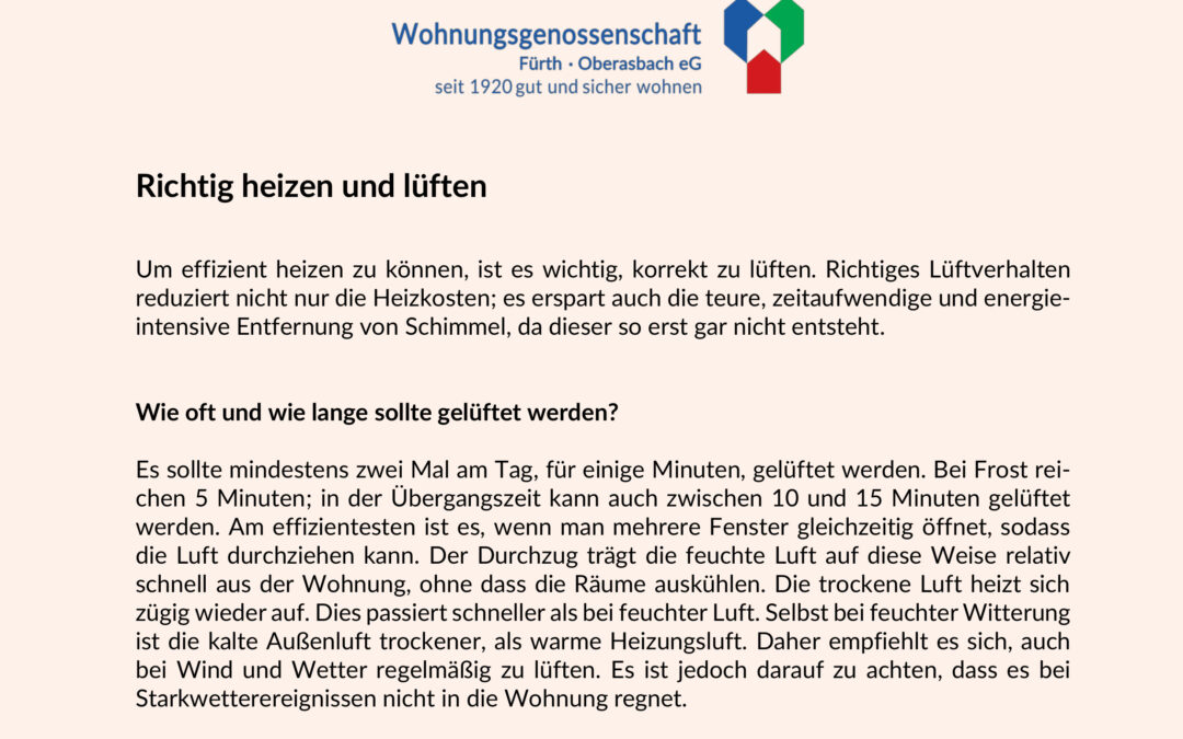 Richtig heizen und lüften